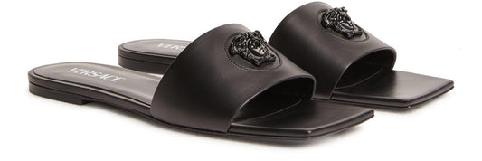 VERSACE La Medusa Leather Slides - UN ATELIER