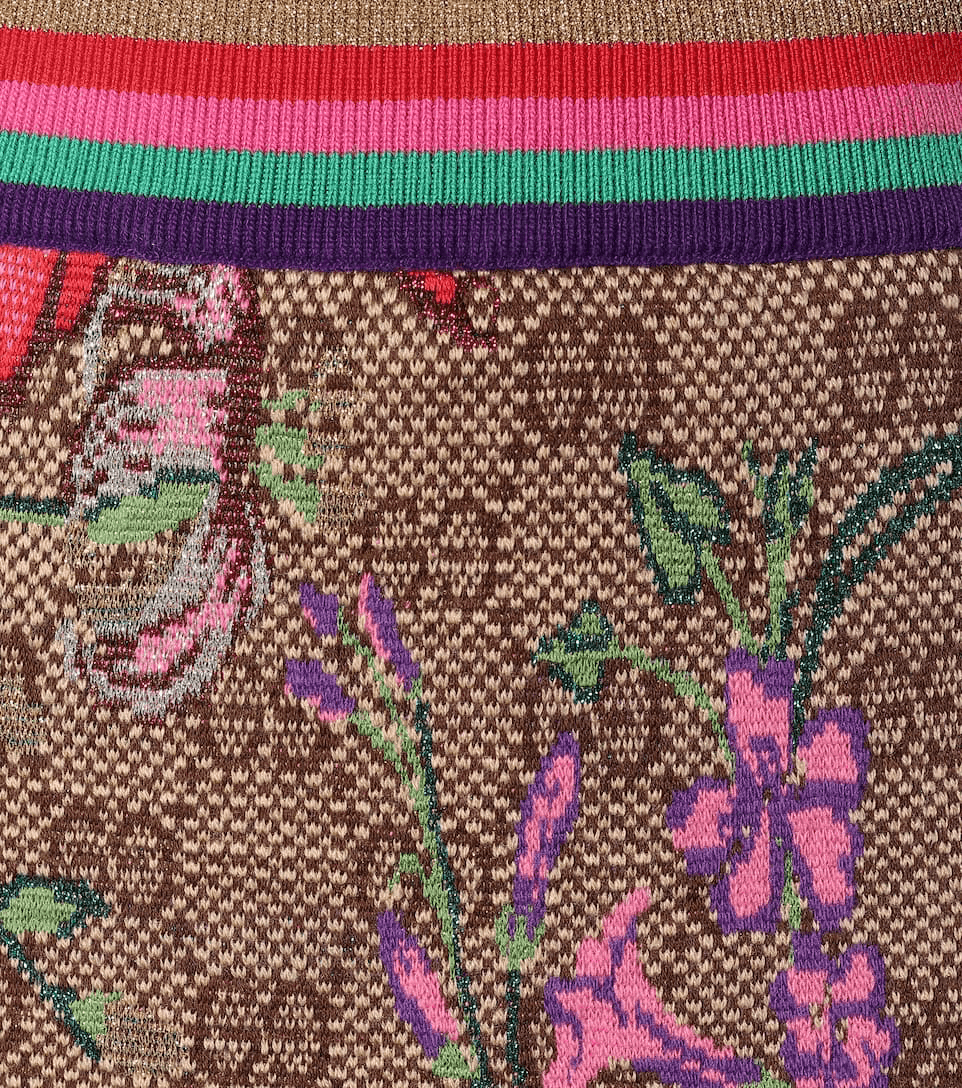 GUCCI GG Flora wool-blend midi skirt - UN ATELIER