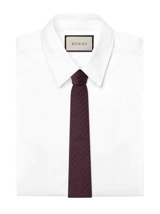 Gucci GG rhombus motif silk tie - UN ATELIER