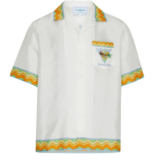 CASABLANCA Cuban Collar short-sleeved shirt