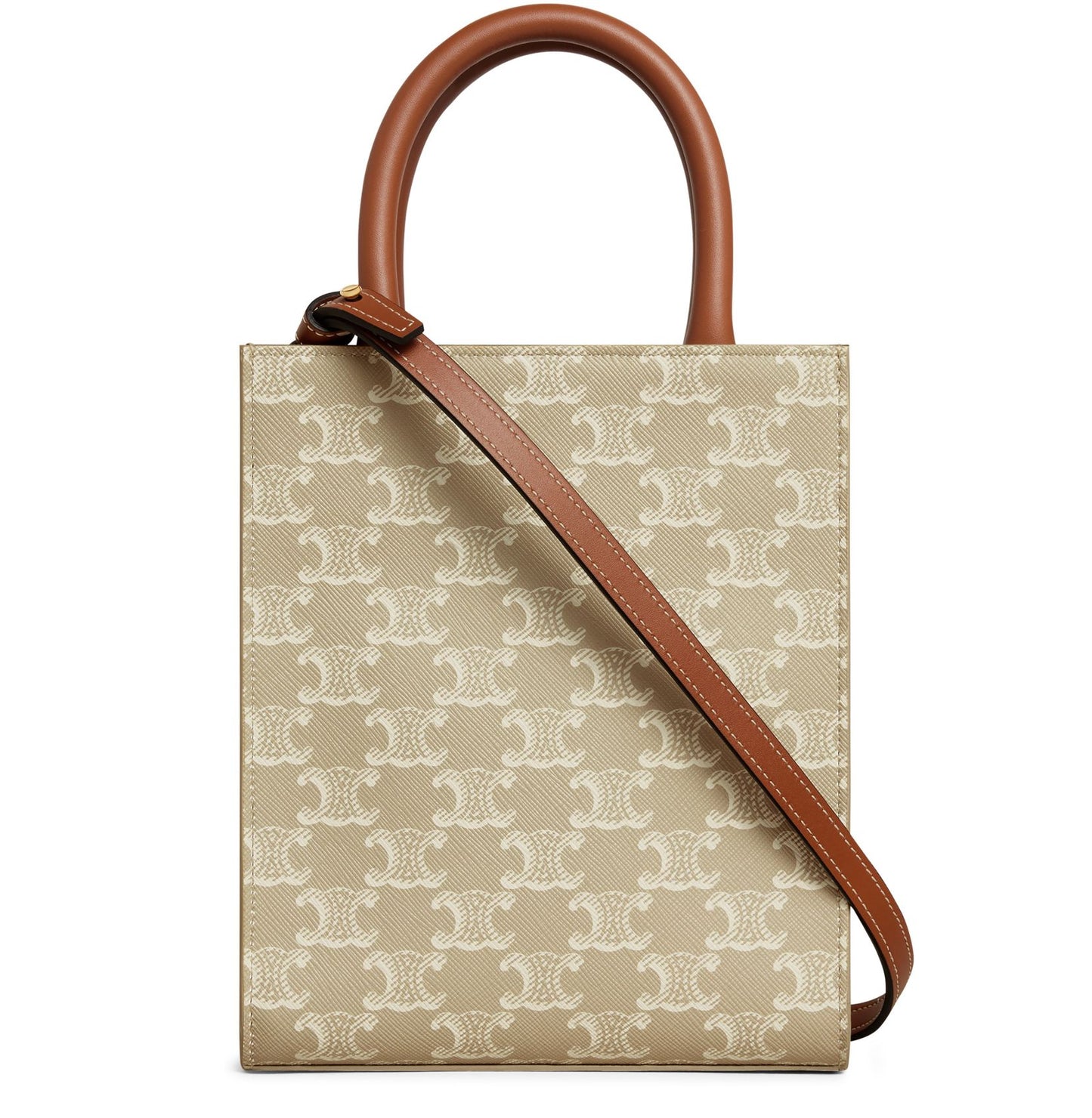 CELINE Mini vertical cabas in Triomphe canvas and calfskin