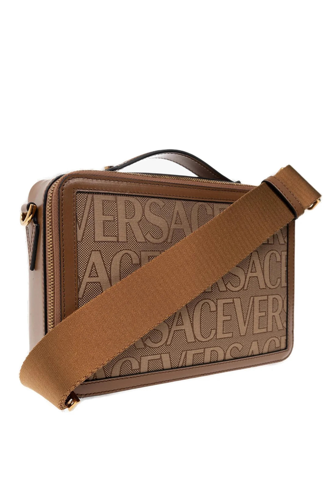 Versace Versace Allover Logo Zipped Messenger Bag