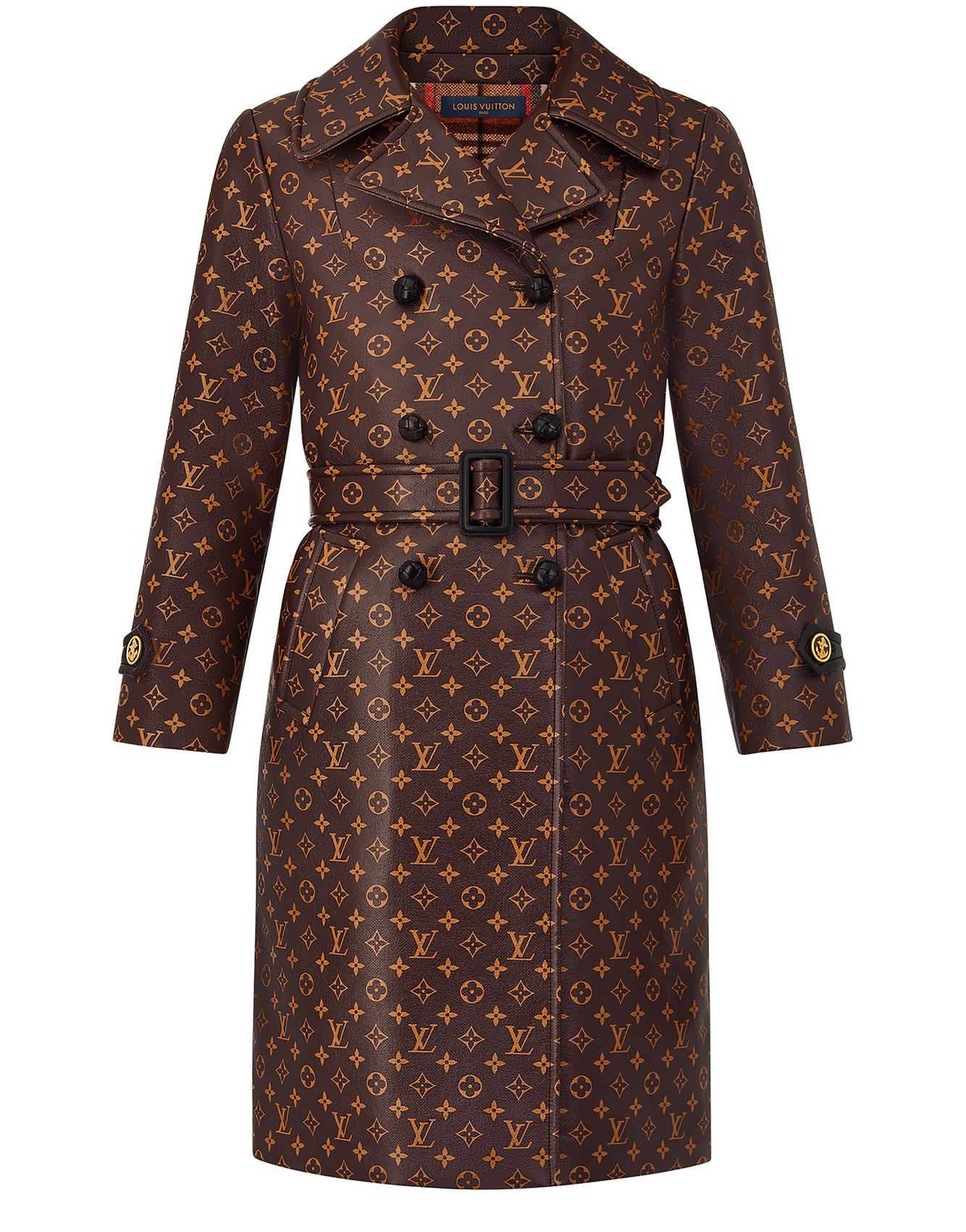 LOUIS VUITTON Trench-coat ceinturé monogramme