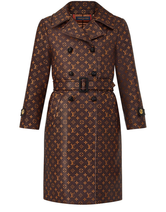 LOUIS VUITTON Monogram Belted Trench Coat