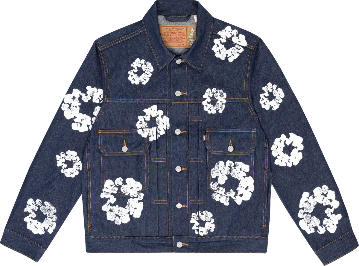 Veste camionneur Denim Tears Type II ALL OVER WREATH RAW