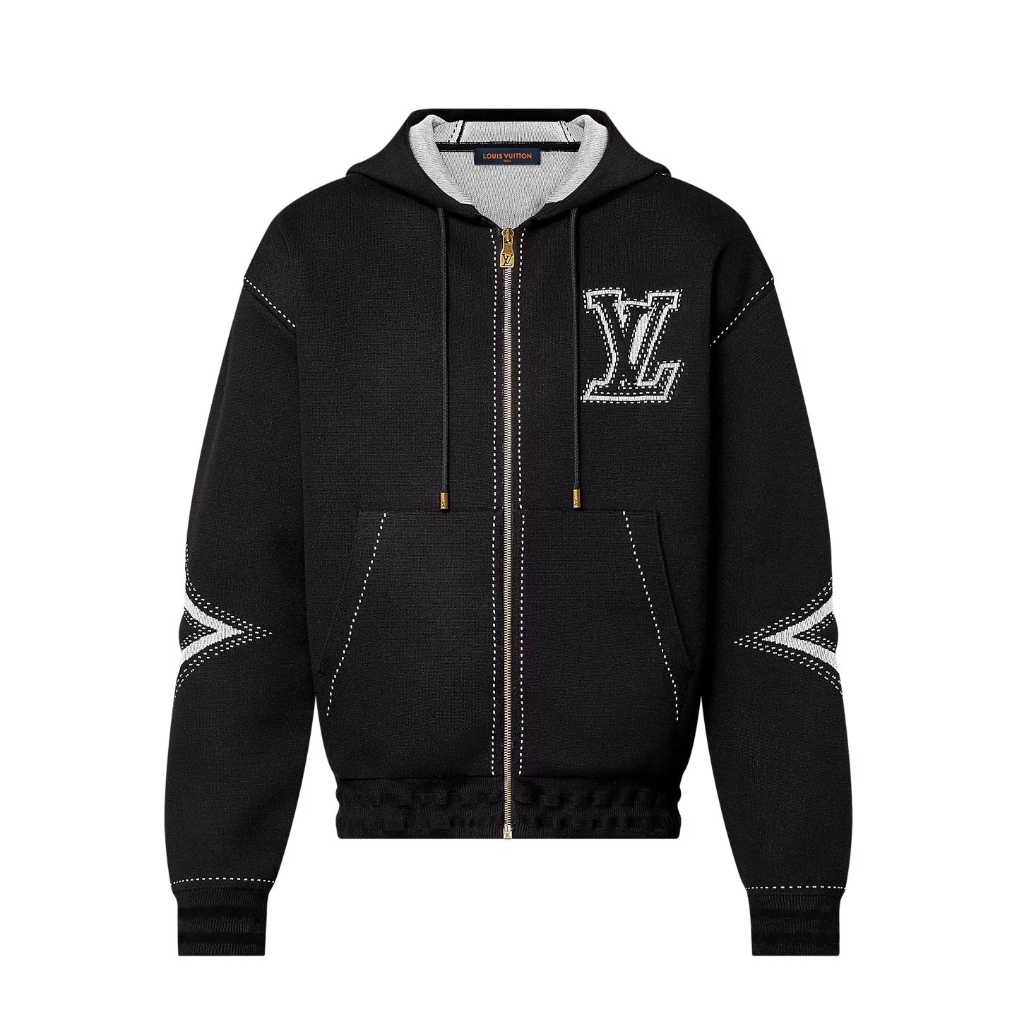 Louis Vuitton Graphic Intarsia Zipped Cotton Hoodie