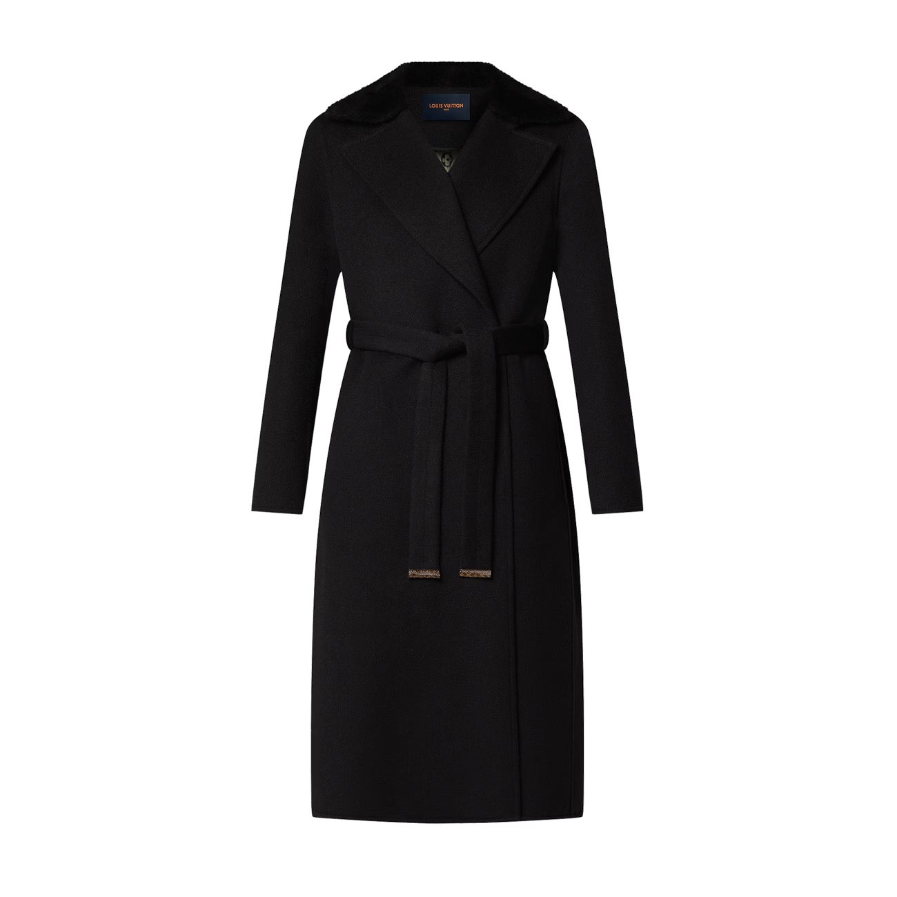 Louis Vuitton Shearling Collar Wrap Coat