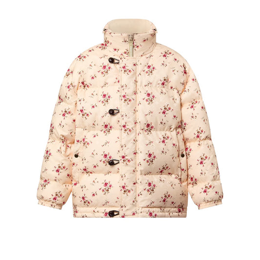 Chaqueta acolchada larga con estampado floral de Louis Vuitton