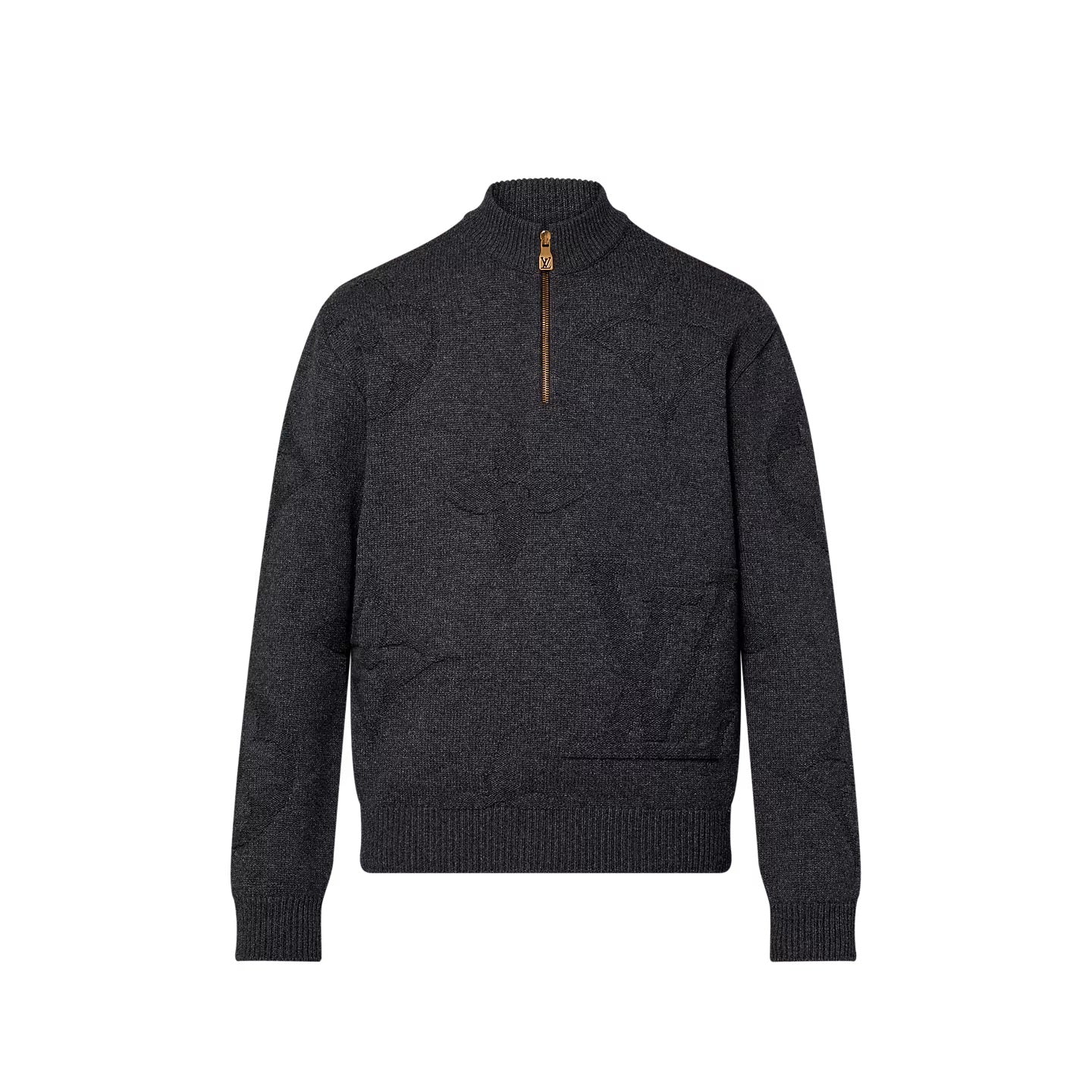 Louis Vuitton Monogram Jacquard Wool Half Zip Pullover