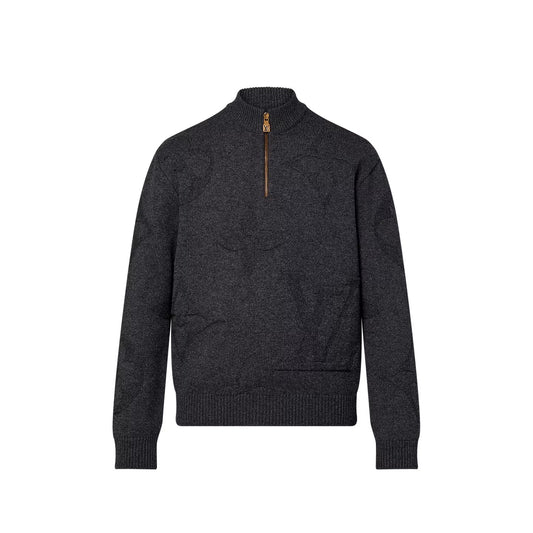 Louis Vuitton Monogram Jacquard Wool Half Zip Pullover