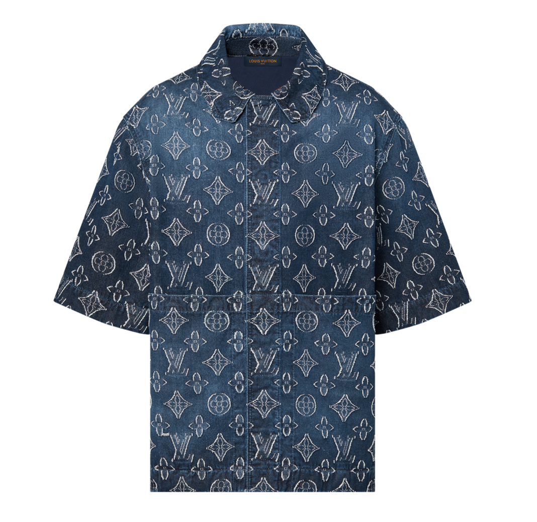 Chemise en chambray à manches courtes monogramme Louis Vuitton