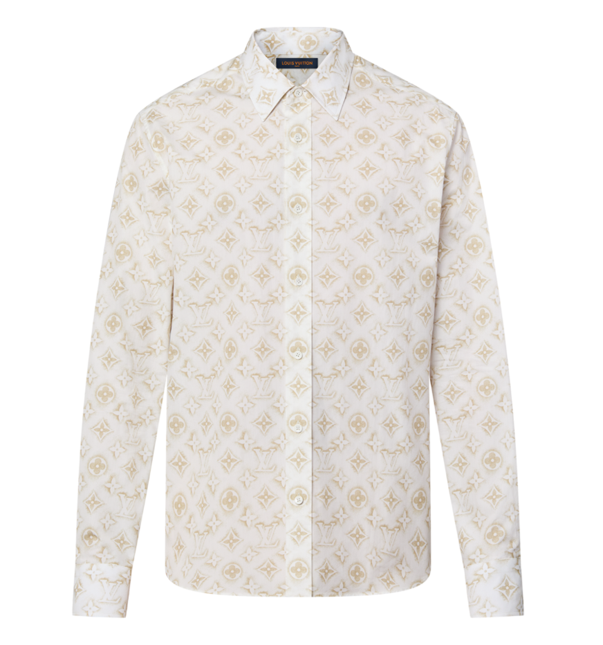 Camisa de algodón de manga larga con monograma de Louis Vuitton