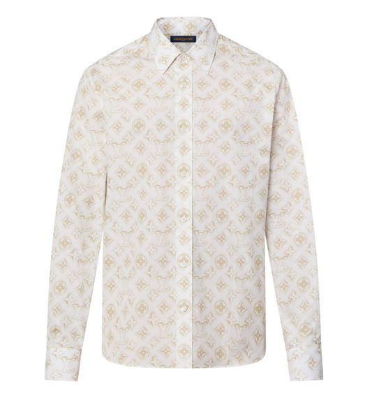 Camisa de algodón de manga larga con monograma de Louis Vuitton