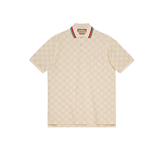 Gucci COTTON PIQUET POLO WITH GG