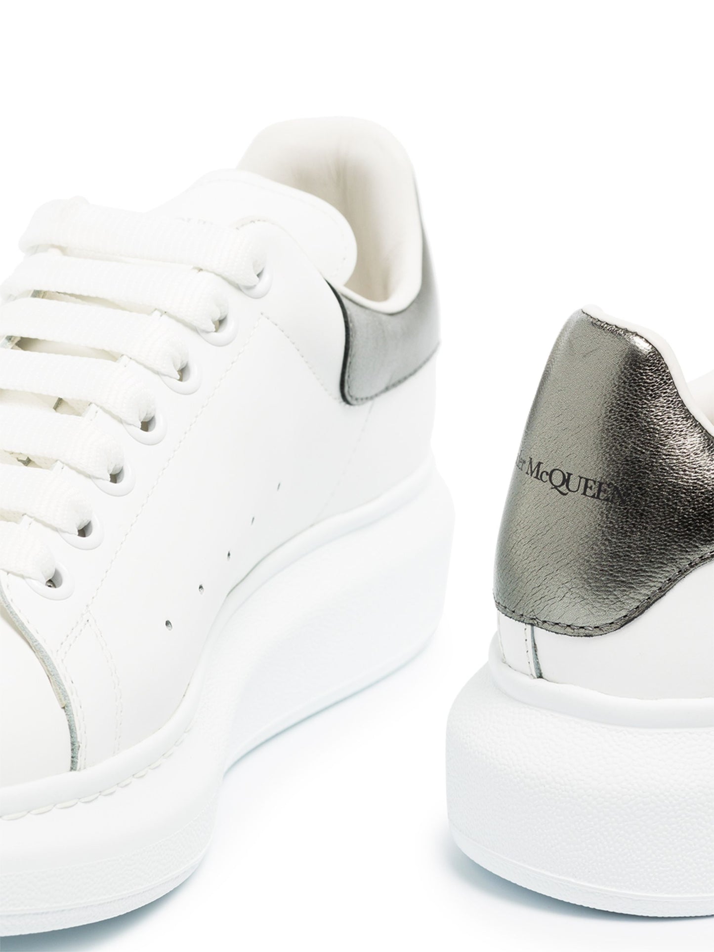 Alexander McQueen Oversized metallic leather sneakers