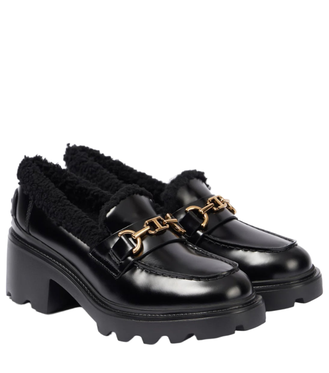 TOD'S Shearling-lined leather loafers