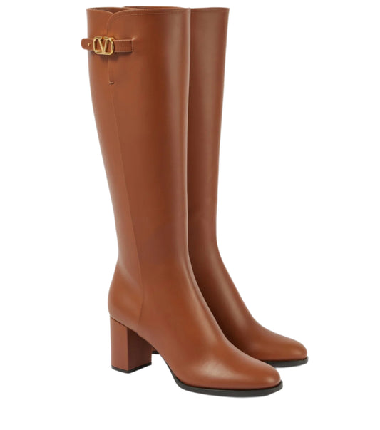 VALENTINO GARAVANI Vlogo Signature leather knee-high boots