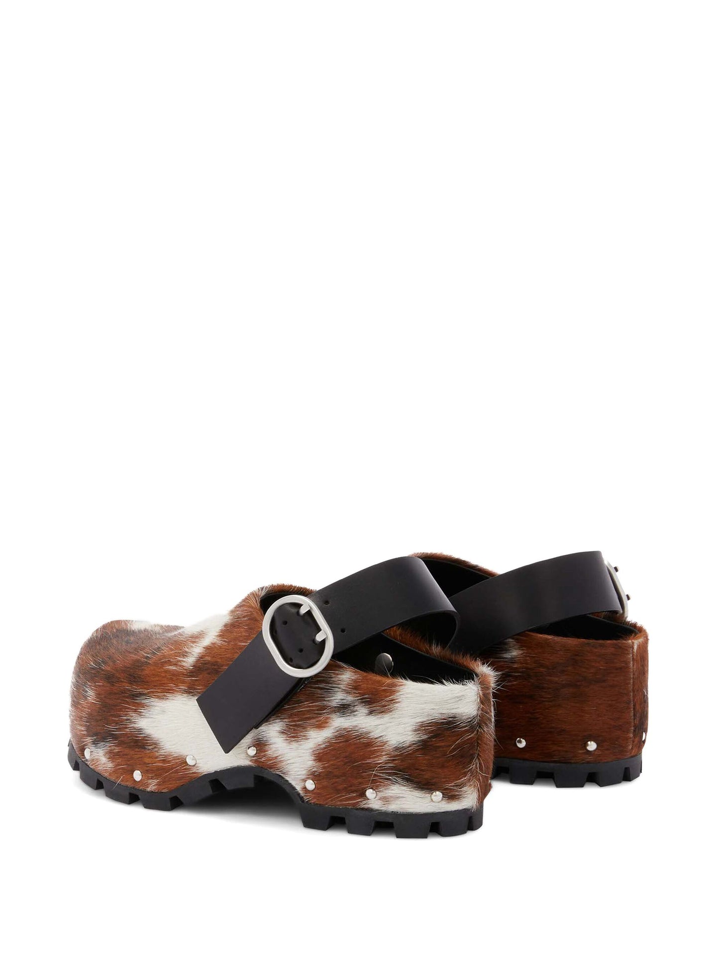 Jil Sander cow-print calf-hair clogs