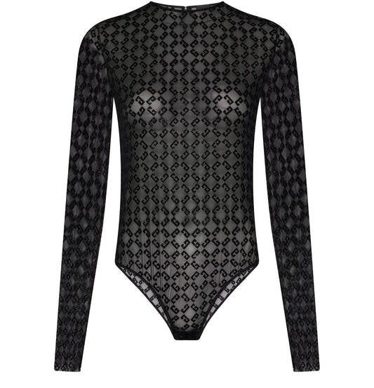 GIVENCHY Bodysuit in shiny monogram 72 tulle