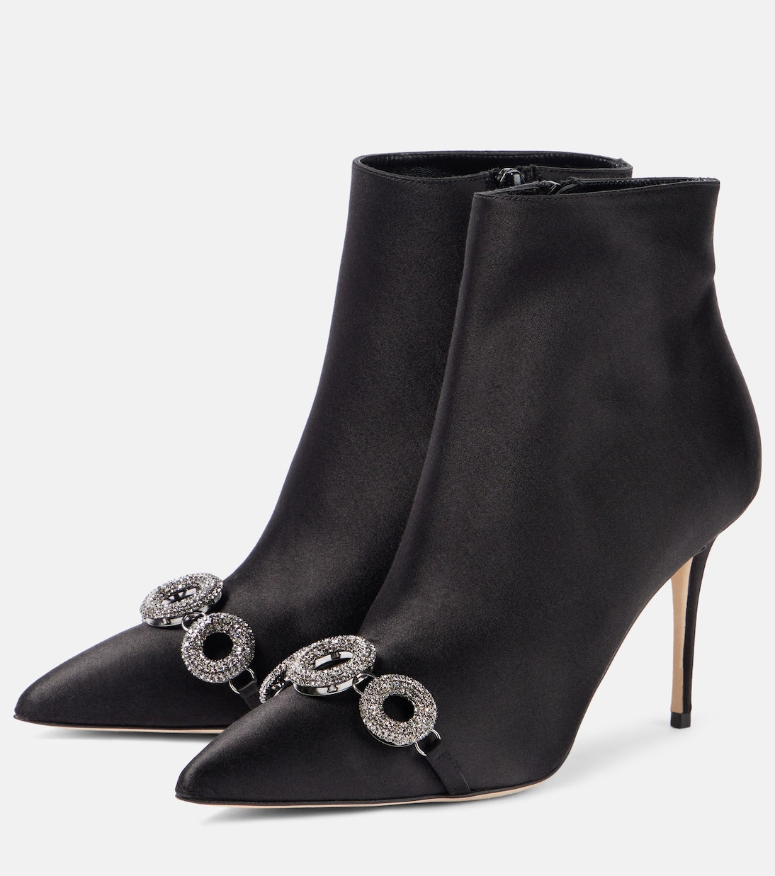 MANOLO BLAHNIK Balvisa embellished satin ankle boots