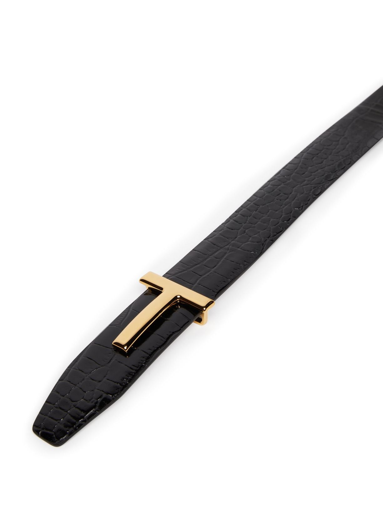 TOM FORD Reversible crocodile embossed T belt