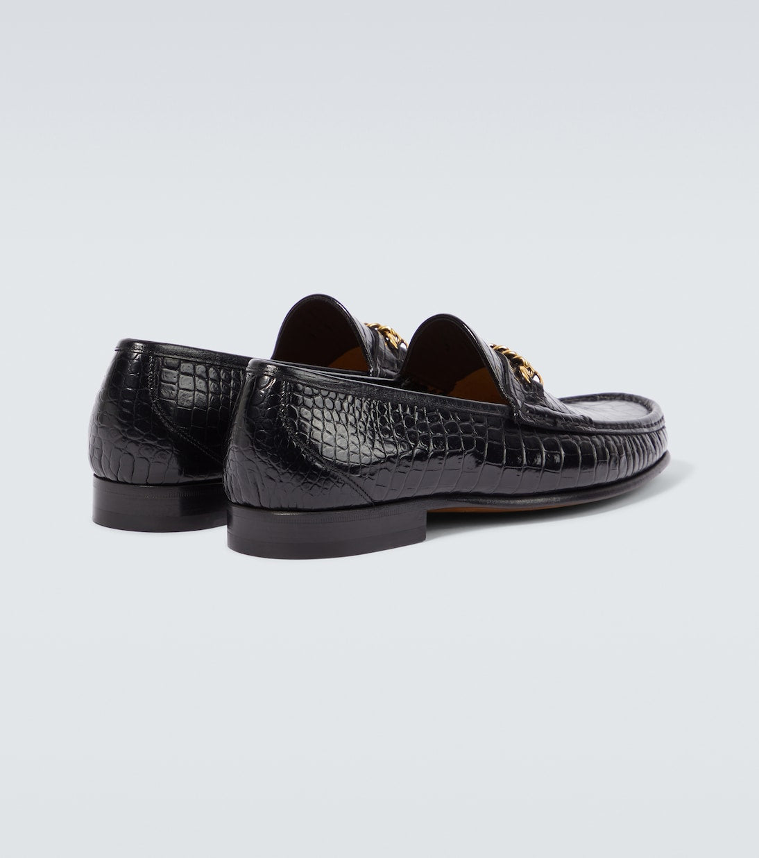 Tom Ford York Chain croc-effect leather loafers