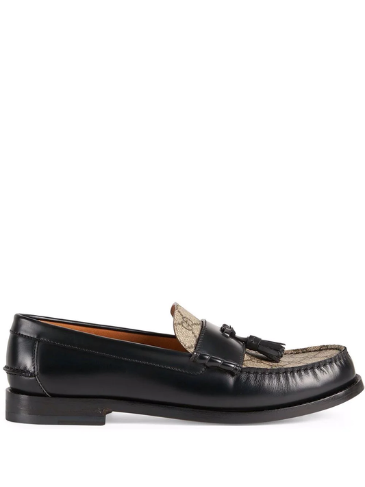 Gucci tassel-detail GG canvas loafers