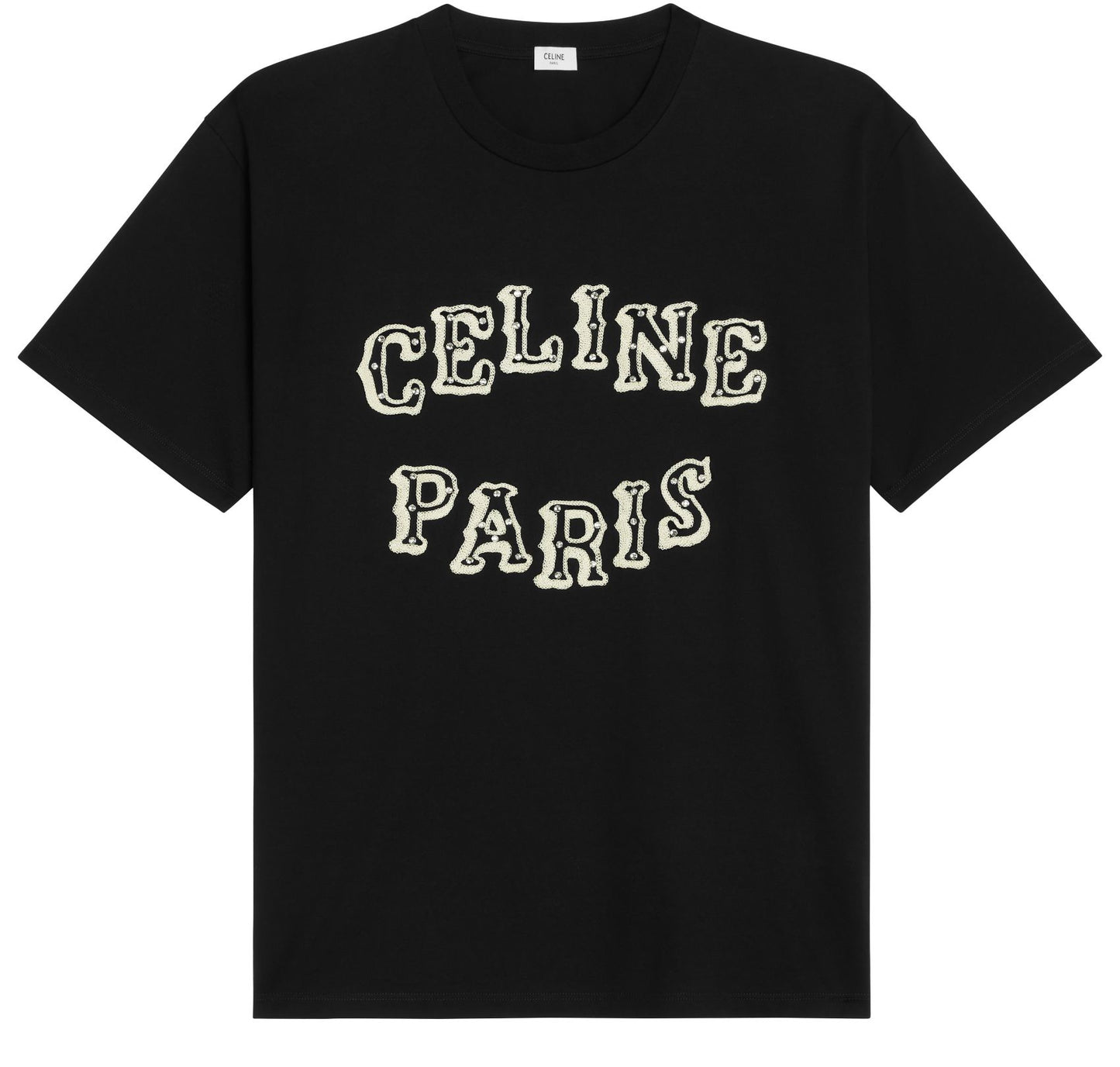 CELINE Celine loose embroidered t-shirt in cotton jersey