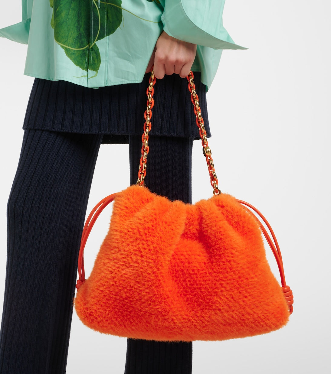 LOEWE Flamenco Large knitted bucket bag