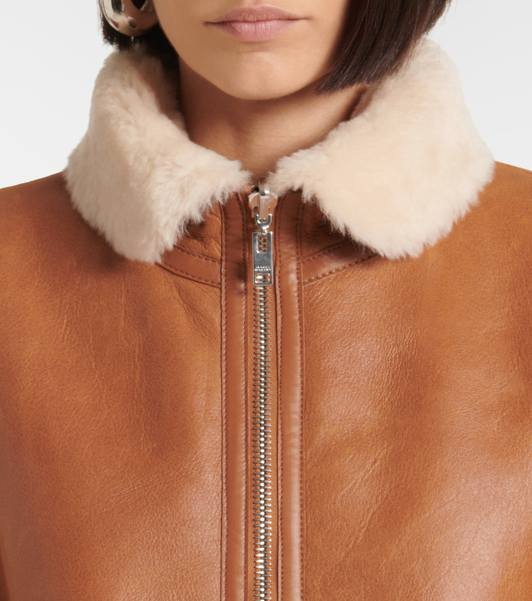 ISABEL MARANT Edwina shearling-trimmed leather vest