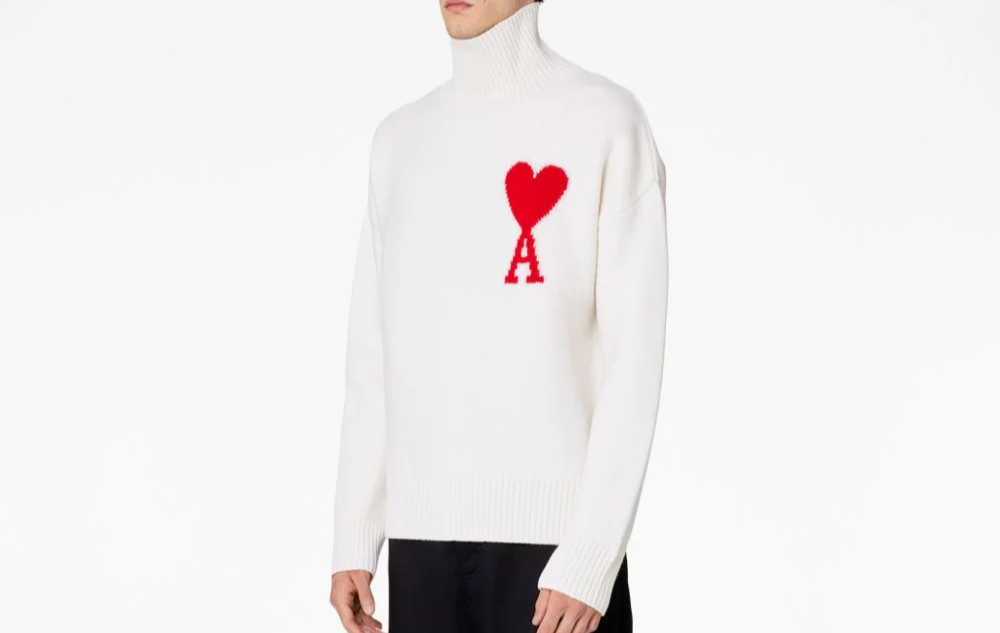 AMI Paris Ami De Coeur roll-neck wool jumper