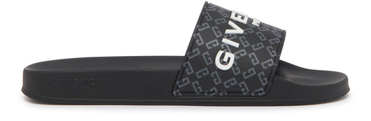 GIVENCHY Slide flat sandals in monogram 72 rubber