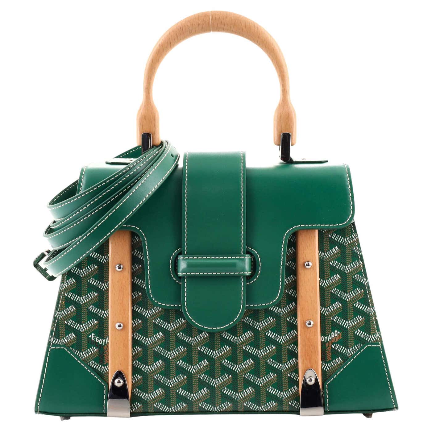 GOYARD Goyardine Saigon PM Green Top Handle Bag