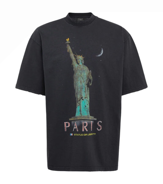 Balenciaga Paris Liberty cotton jersey T-shirt