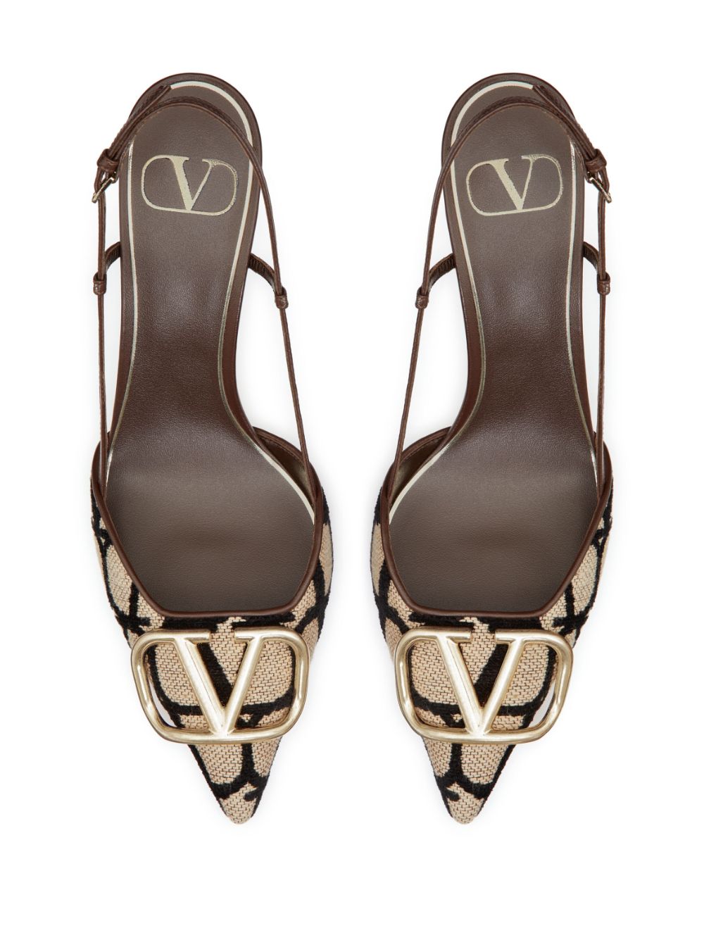 Valentino Garavani logo-detail slingback pumps