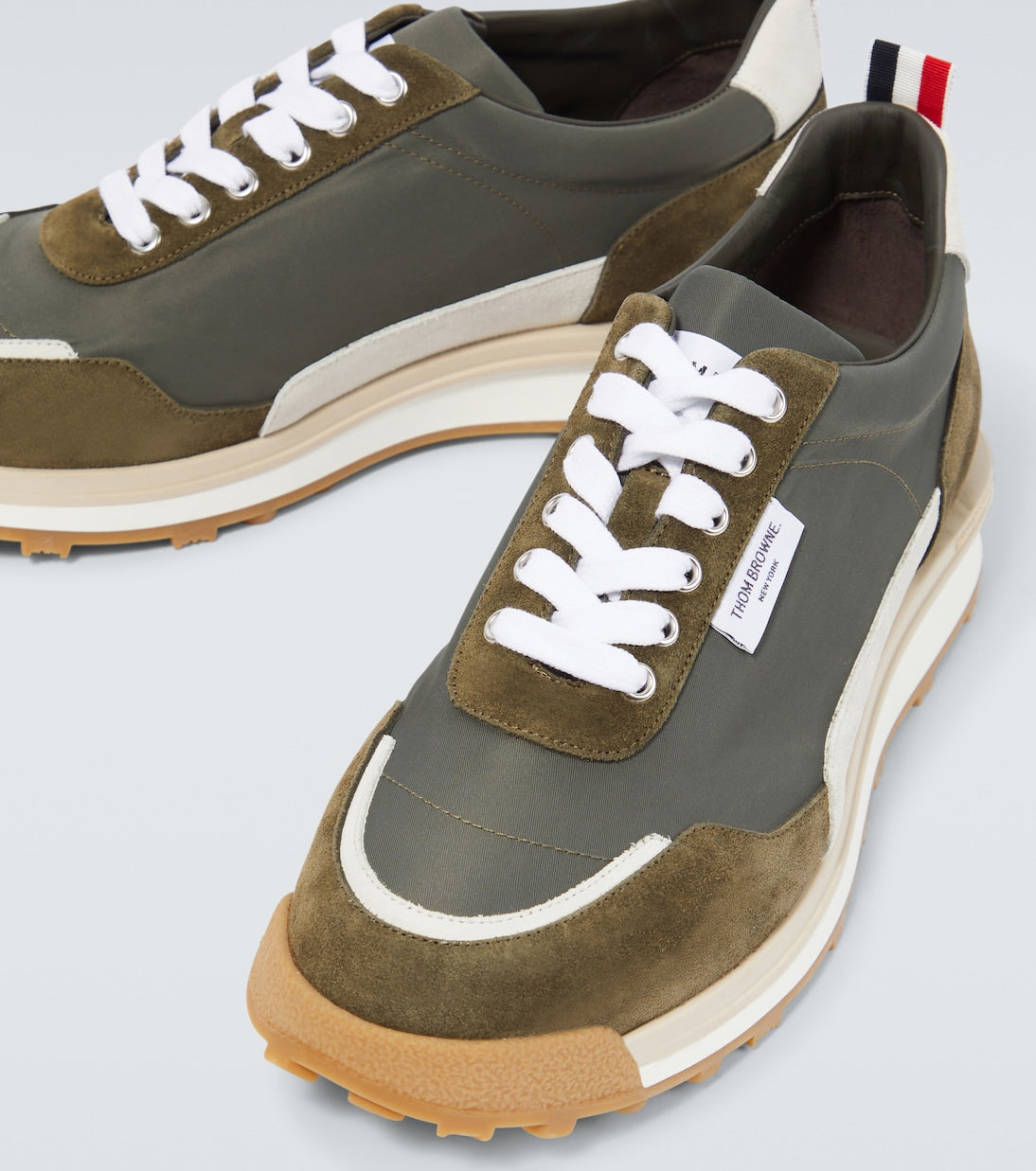 Thom Browne Alumni leather-trimmed sneakers