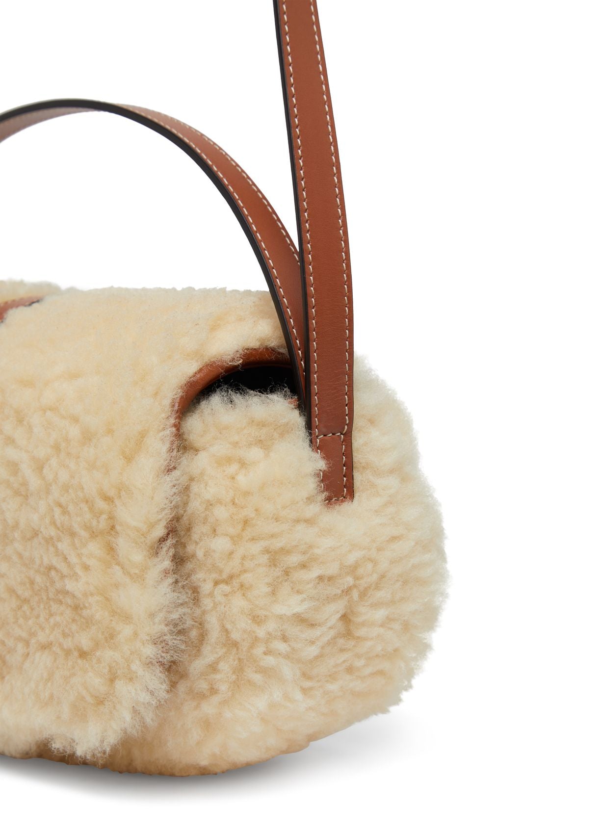 CELINE Clutch on strap in shearling and calfskin bag