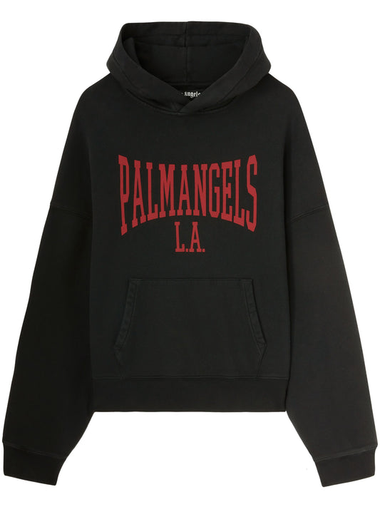 Palm Angels logo-print cotton hoodie