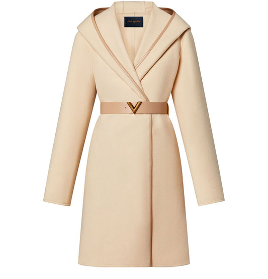 LOUIS VUITTON Signature Double Face Hooded Wrap coat