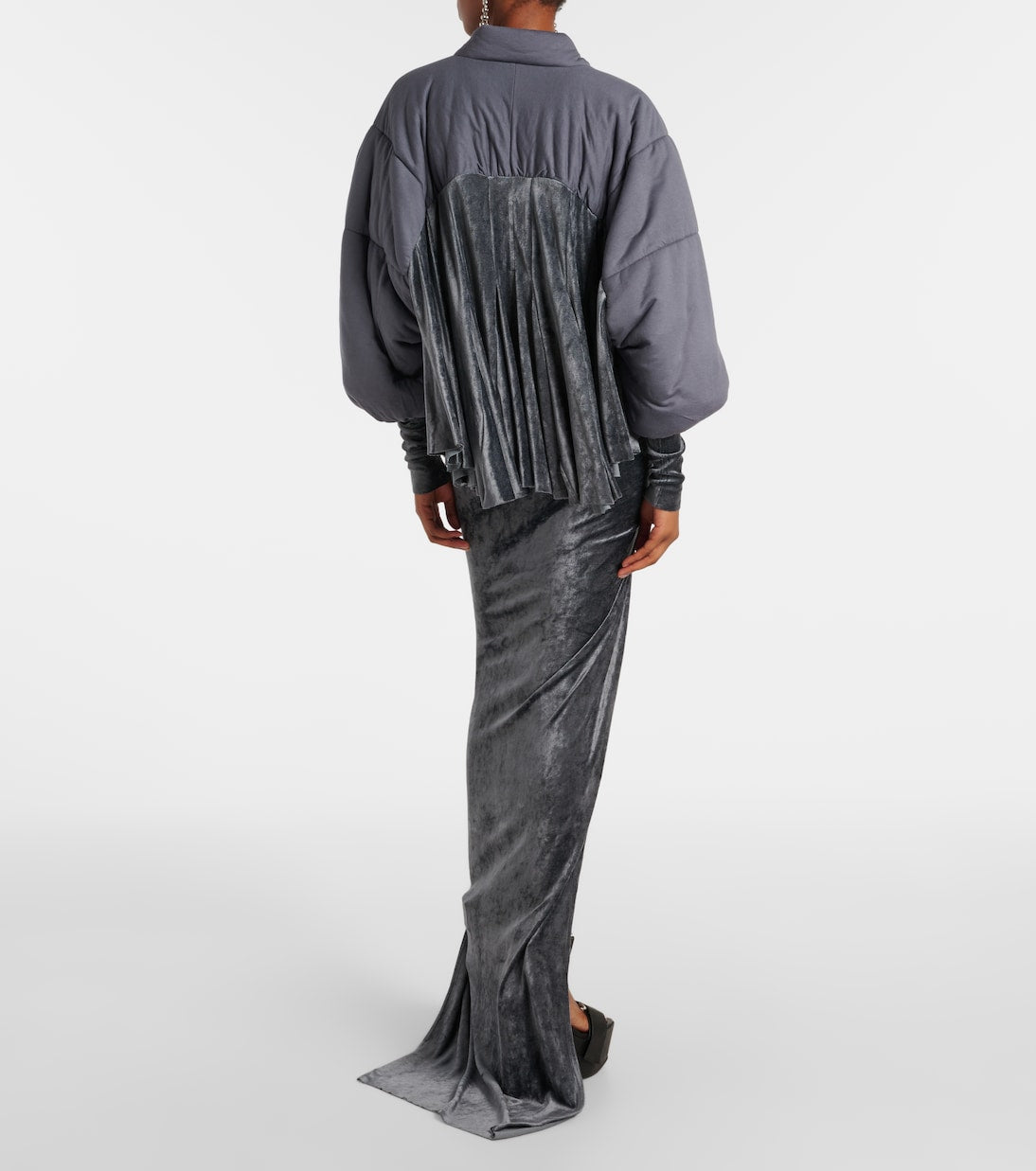 RICK OWENS Duvetessa jersey and velvet jacket