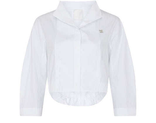 GIVENCHY Cropped shirt in poplin with 4G detail