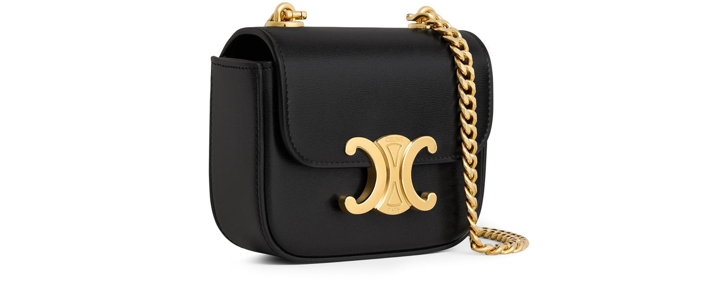 CELINE Mini Chain Claude En Veau Brillant Sac bandoulière et bandoulière