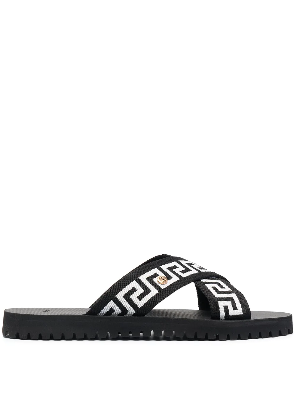 Versace sandalias con motivo Greca y tiras cruzadas