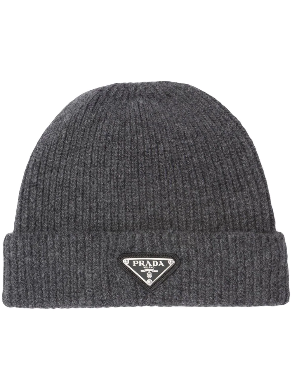 Prada ribbed knit wool cashmere beanie