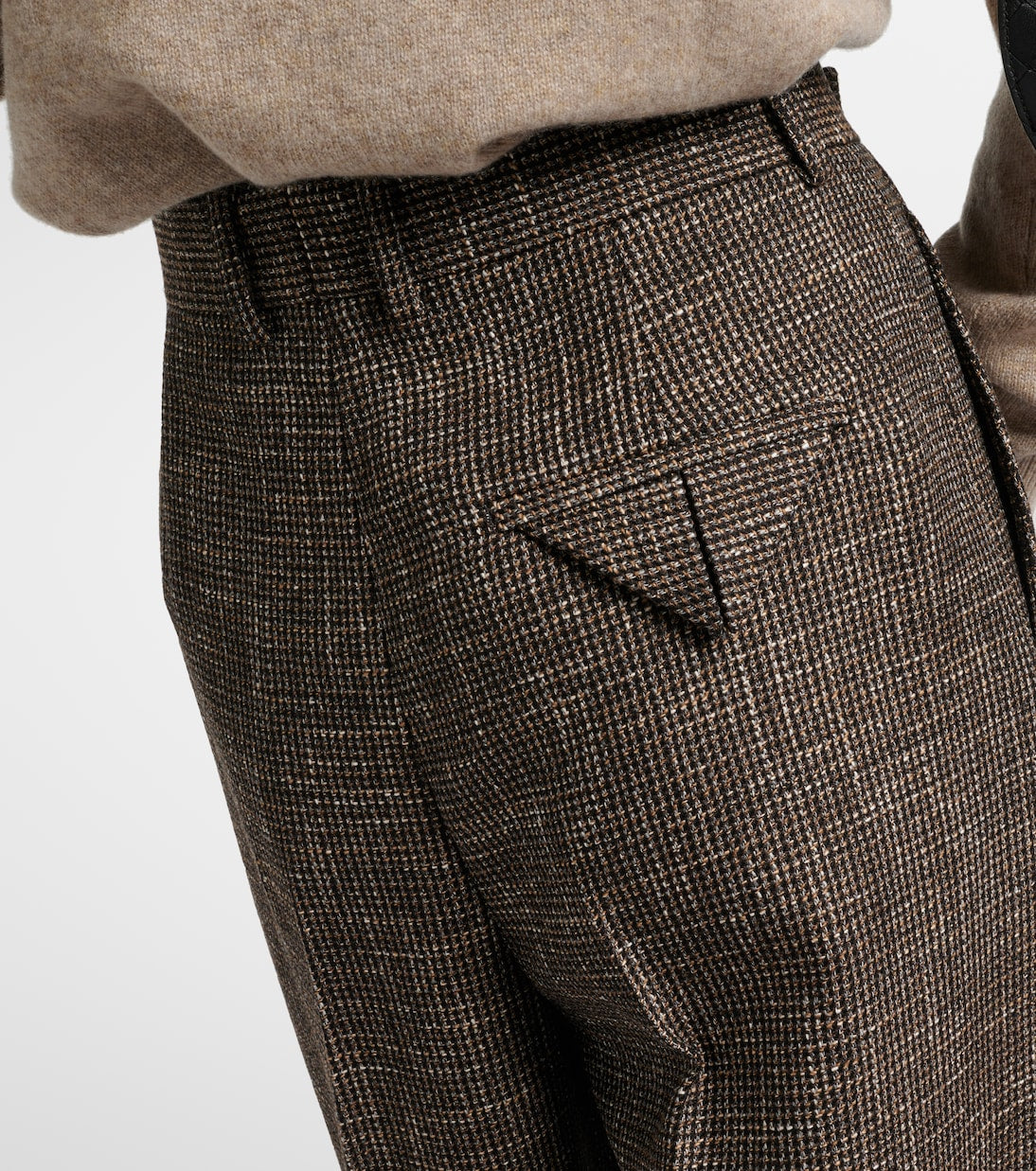 BOTTEGA VENETA Wool and cotton-blend wide-leg pants