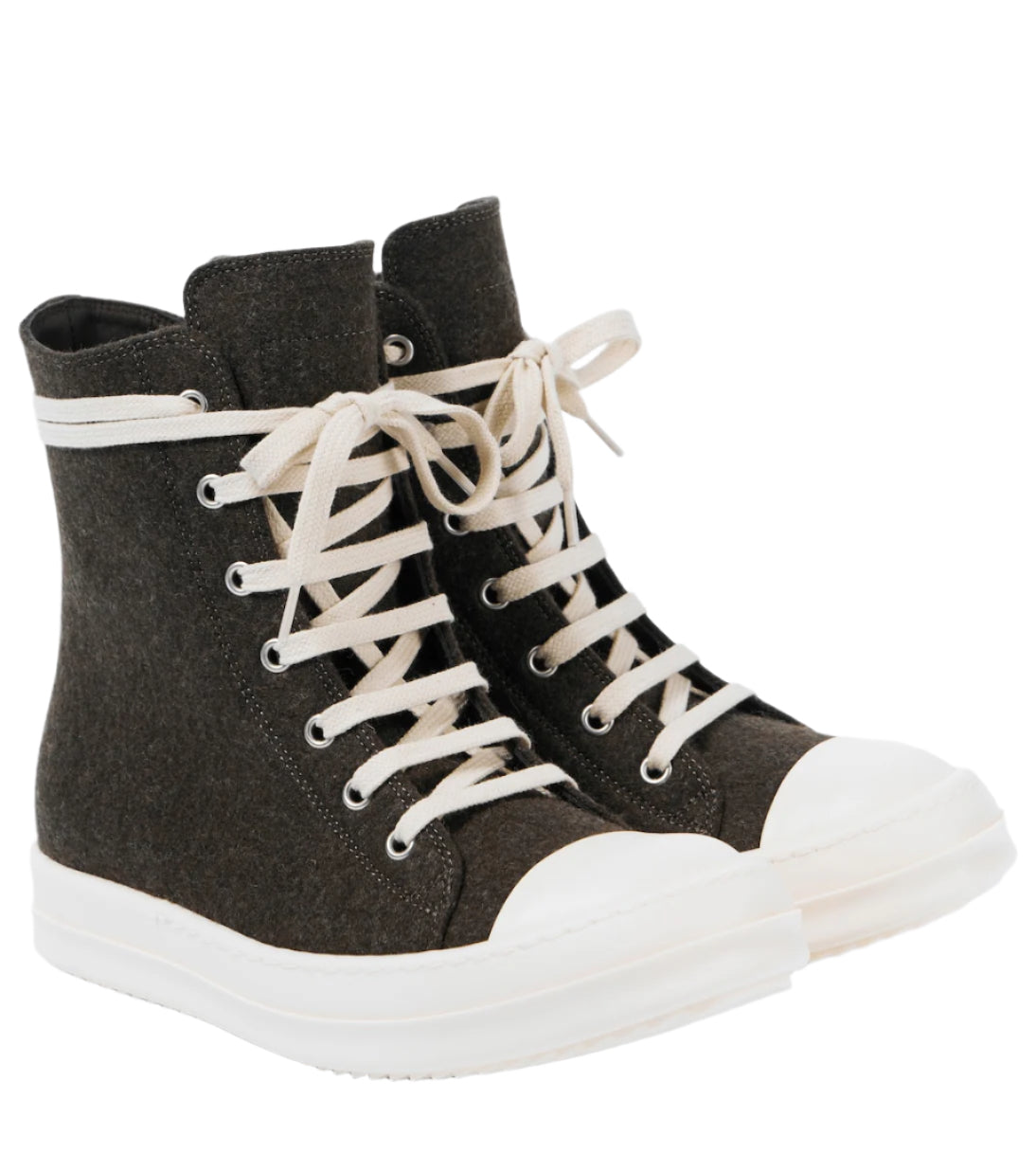 RICK OWENS Felt high-top sneakers