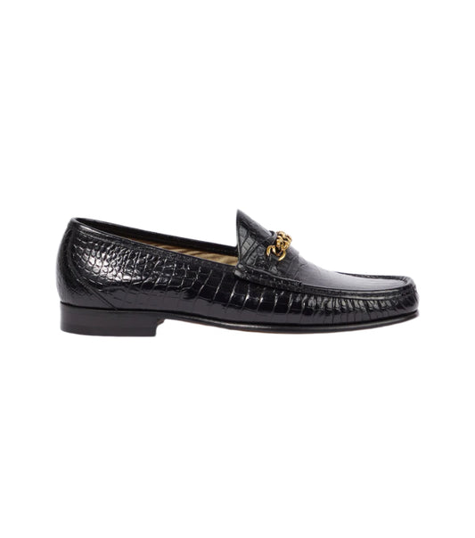 Tom Ford York Chain croc-effect leather loafers