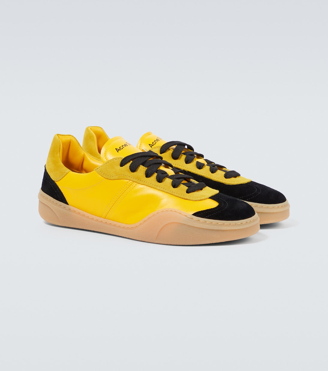 Acne Studios Logo suede-trimmed leather sneakers