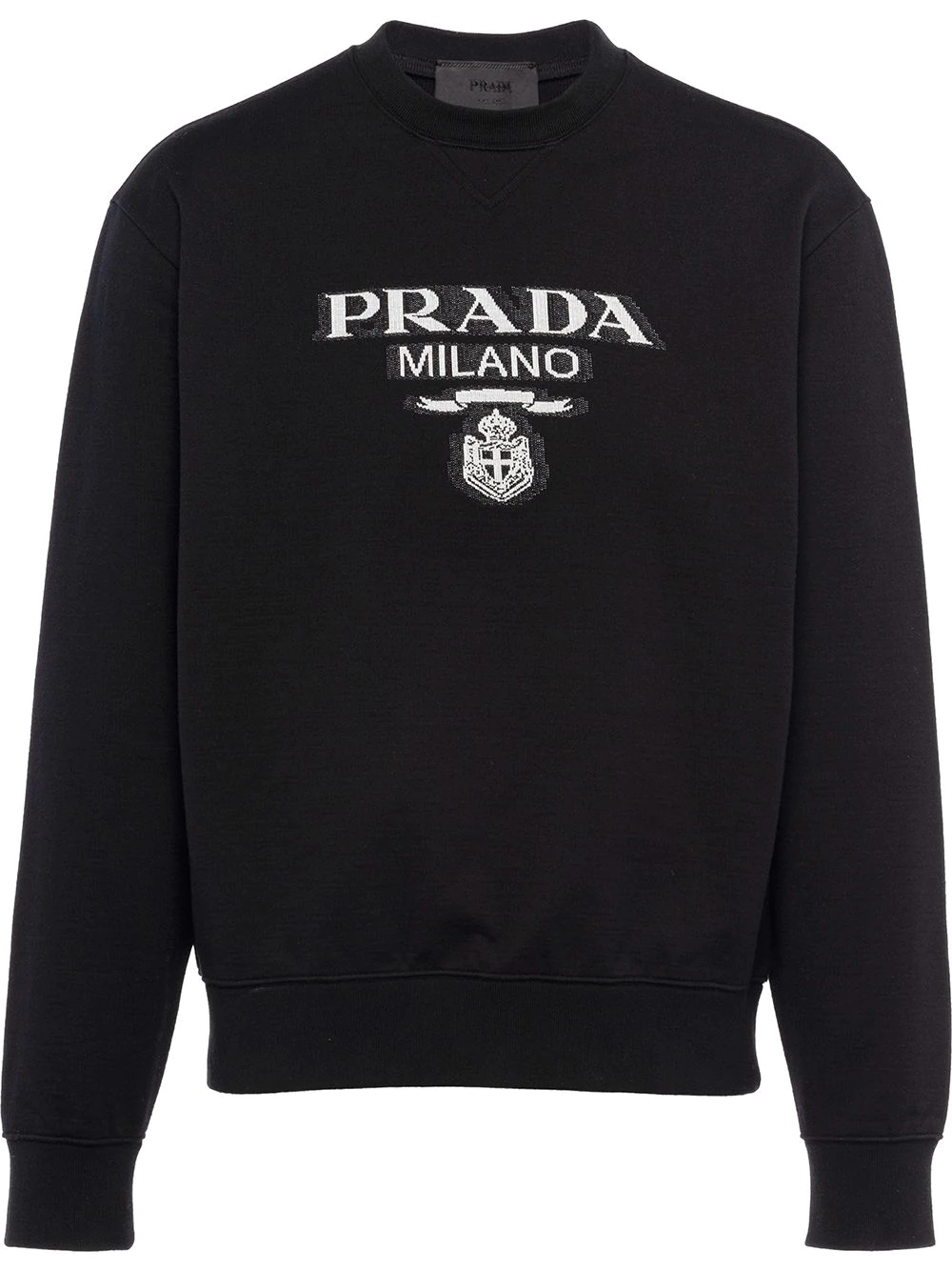 Prada sweat-shirt à logo en maille intarsia