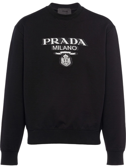 Prada sudadera con logo en intarsia